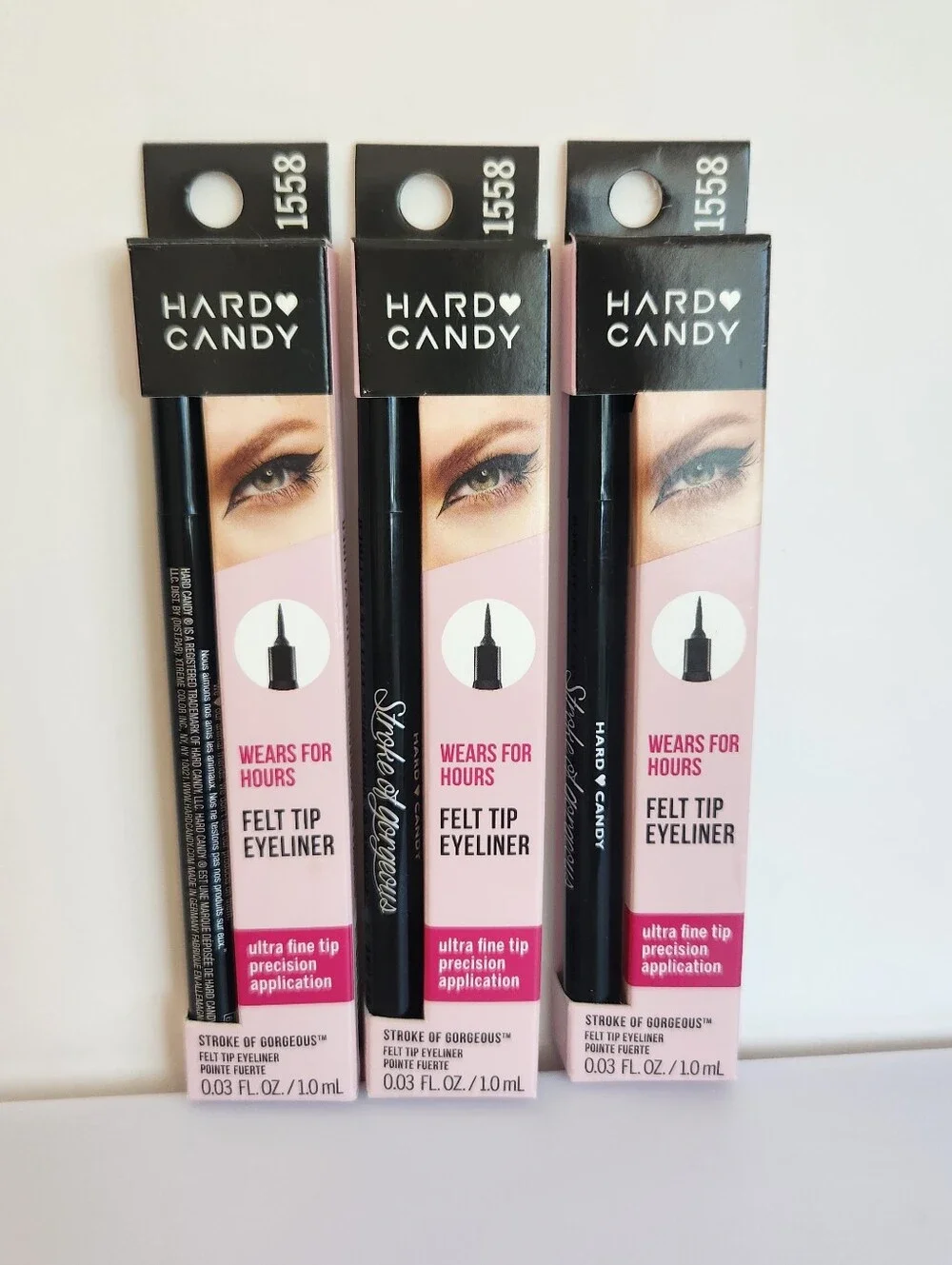 Lot of 3#1558 Little Black Dress Hard Candy Stroke of Gorgeous Felt Tip Eyeliner